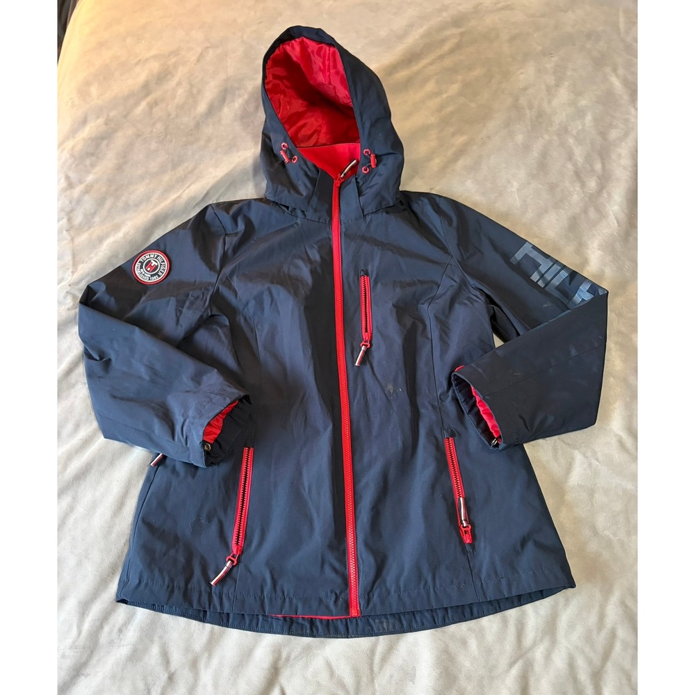 Tommy Hilfiger Mens 3-in-1 All Weather System Jacket Navy Blue Red Large